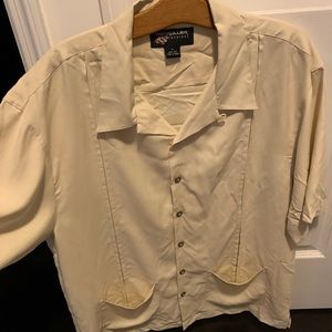 Men’s high roller 100%silk button down shirt